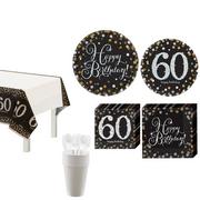 Sparkling Celebration 60th Birthday Tableware Kit for 8 Guests